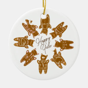 Custom Gingerbread Cats - Hand Painted Ceramic Tree Decoration