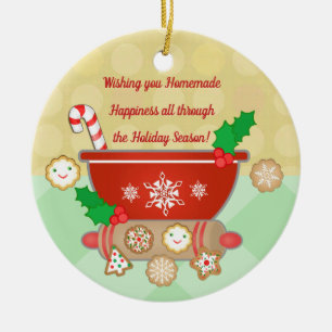 Custom Gingerbread Christmas Cookies Ceramic Tree Decoration