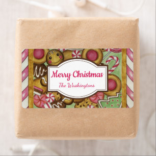 Custom Gingerbread Cookie Christmas Gift Labels