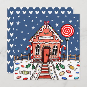 Custom Gingerbread House Christmas Invitation