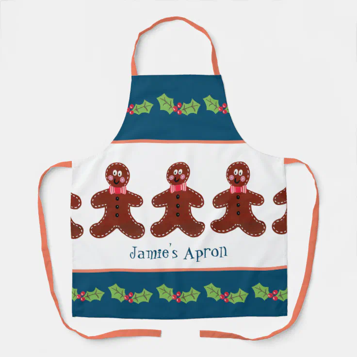 Custom Gingerbread Man Christmas Apron | Zazzle