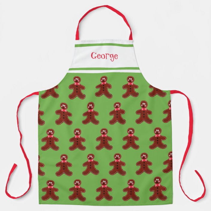 Custom Gingerbread Man Christmas Apron | Zazzle.co.uk