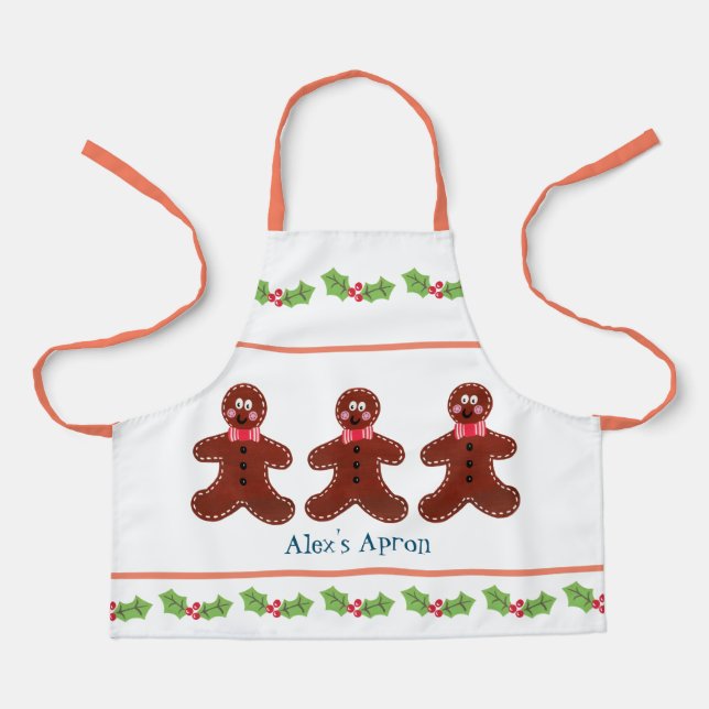 Custom Gingerbread Man Christmas Apron (Front)