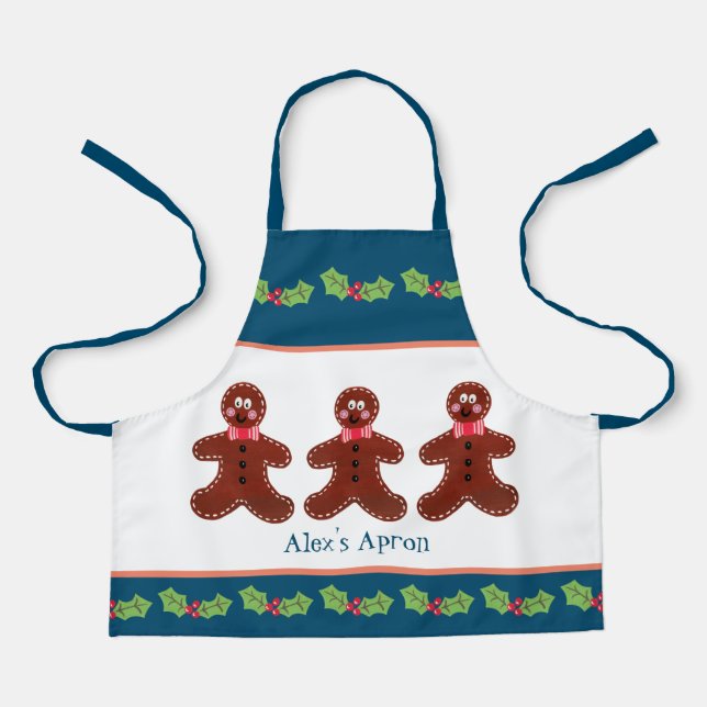 Custom Gingerbread Man Christmas Apron (Front)