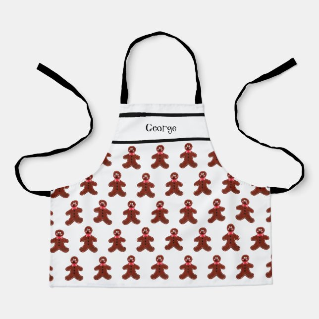 Custom Gingerbread Man Christmas Apron (Front)