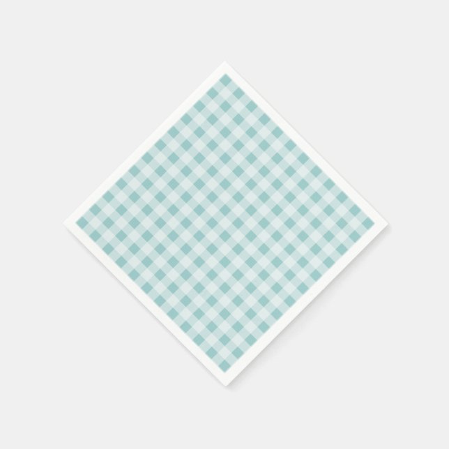 Custom gingham check plaid pattern paper napkins (Corner)