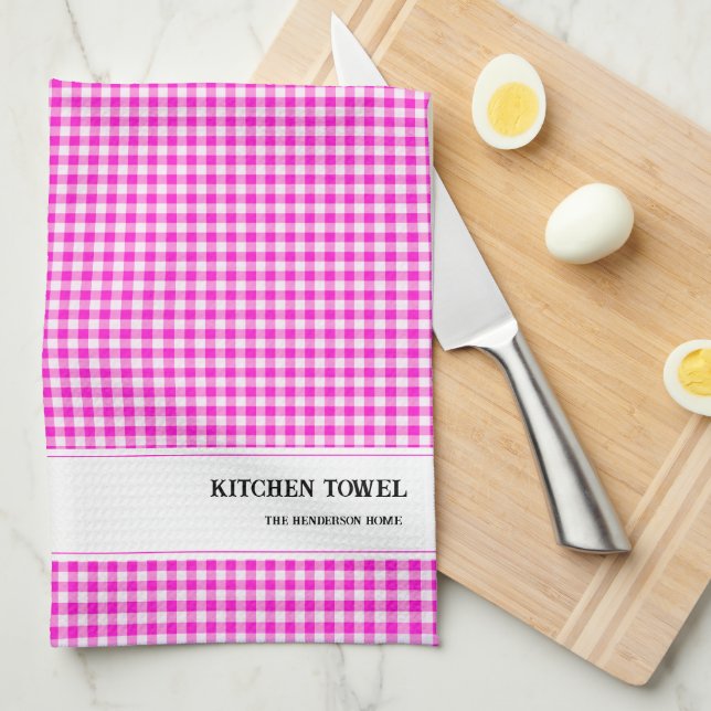 Custom Gingham Kitchen Towel (Quarter Fold)