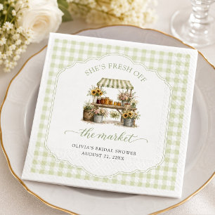 Custom Gingham She's Fresh Off The Market Napkin