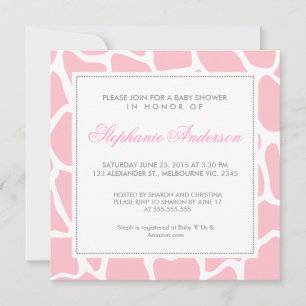 Custom giraffe baby shower invite