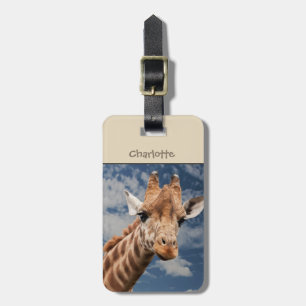CUSTOM GIRAFFE LUGGAGE TAG. BEAUTIFUL CUTE GIRAFFE LUGGAGE TAG