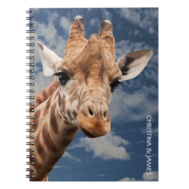 Custom Giraffe Personalised Notebook (Front)