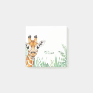 Custom Giraffe Sticky Notes, Personalised Safari Post-it Notes