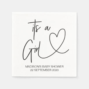 Custom Girl Baby Shower Napkin Sets