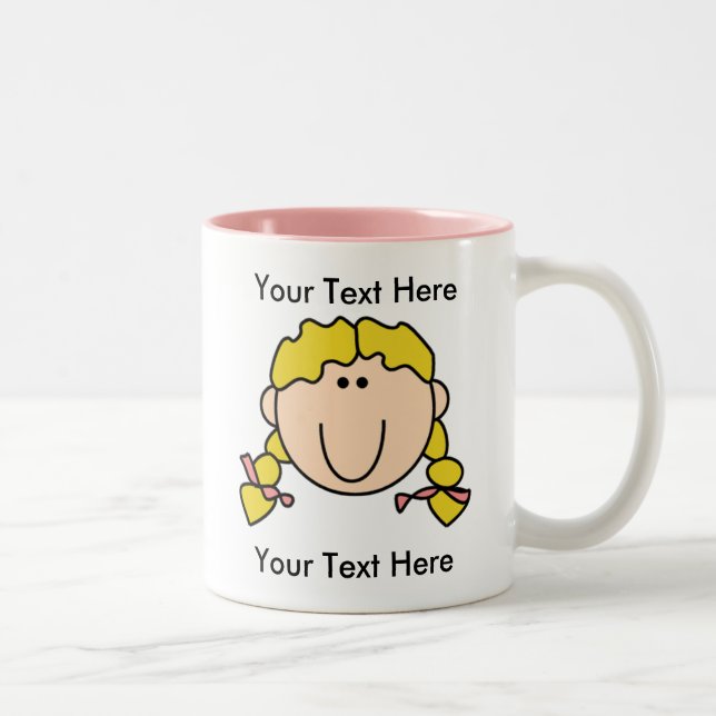 Custom Girl Blonde Braids Mug - Customisable (Right)