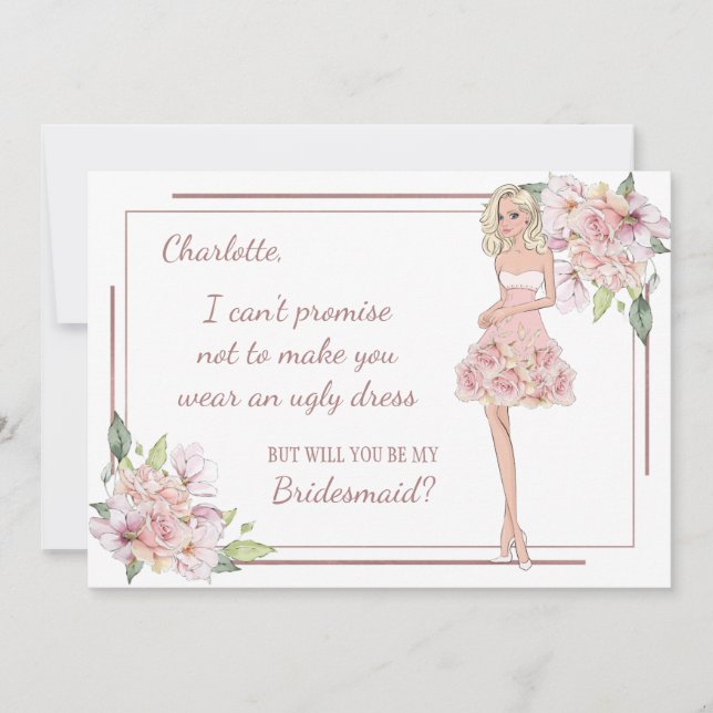 Custom Girl Bridesmaid Proposal Card (Front)