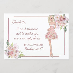 Custom Girl Bridesmaid Proposal Card