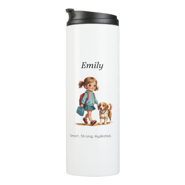 Custom Girl & Dog Thermal Tumbler (Rotated Right)