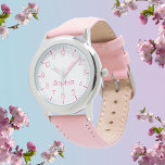 Custom Girl Name Pink Kids Watch<br><div class="desc">Custom Girl Name Pink Kids Watch</div>