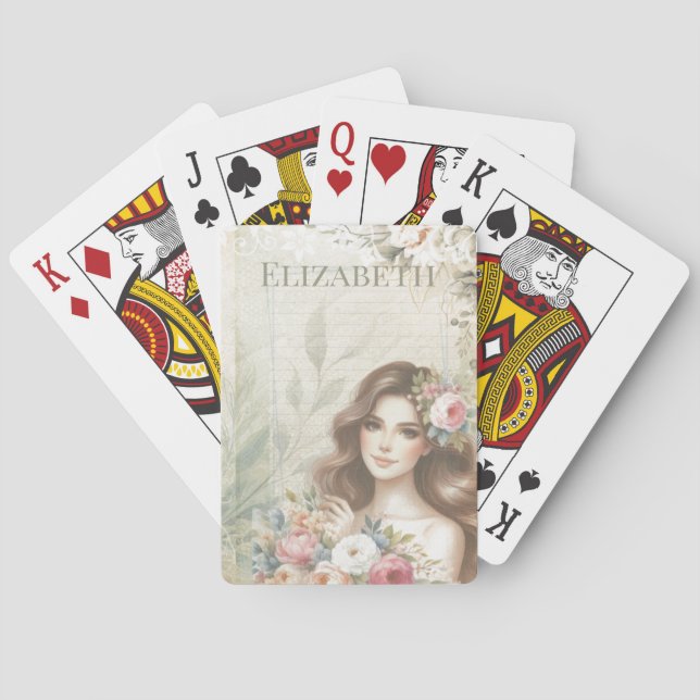 Custom Girl Personalised  Playing Cards (Back)