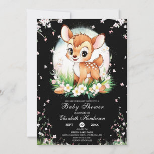 Custom Girl Pink Fawn Baby Shower Invitation