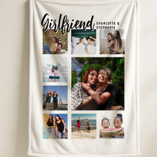 Custom Girlfriend Photo Collage Sherpa Blanket