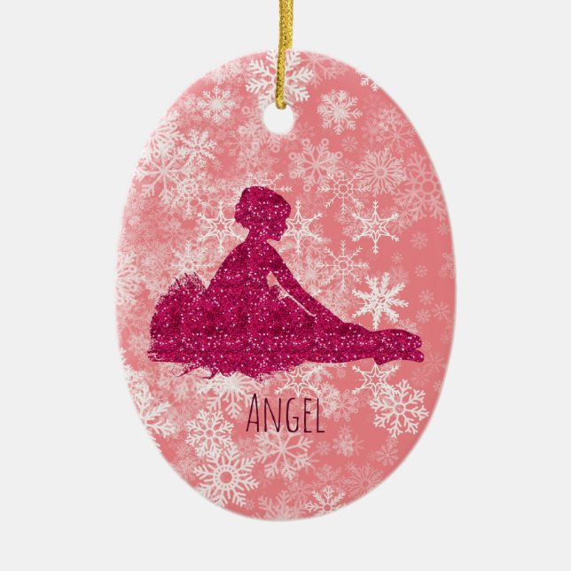 Custom Girls Ballerina Dance Shoes Ornament (Front)