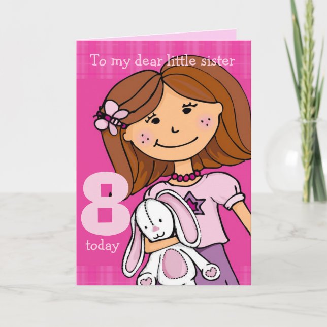 Custom girl's birthday card "Girlie cuddles" pink (Front)