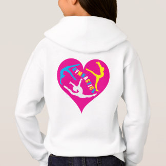 Custom Girls Pink Blue Yellow Gymnastics Hoodie