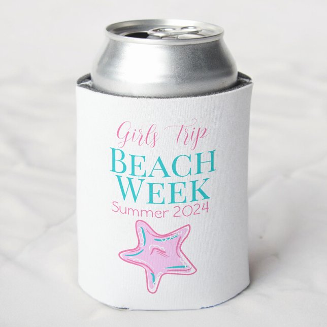 Custom Girl's Trip Beach Week Starfish Can Cooler (Creator Uploaded)