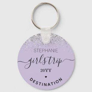 Custom Girls Trip Girls Weekend Glitter Confetti Key Ring