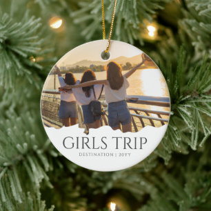 Custom Girls Trip   Girls weekend Photo Ceramic Tree Decoration