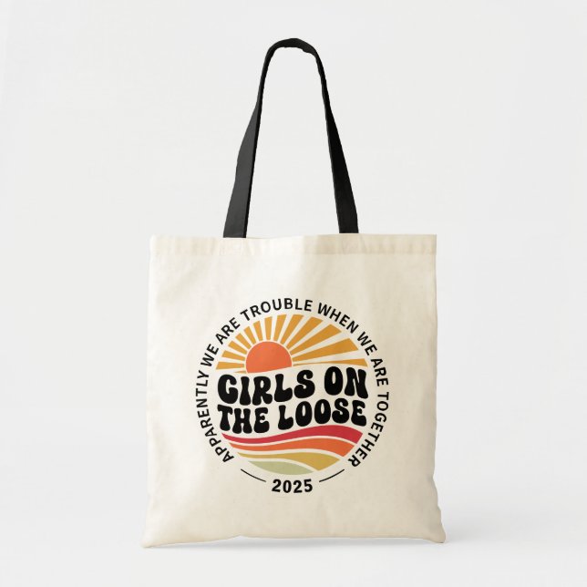 Custom Girls Trip Group Matching Summer Vacation Tote Bag (Front)