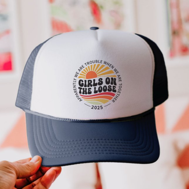 Custom Girls Trip Group Matching Summer Vacation Trucker Hat (Creator Uploaded)