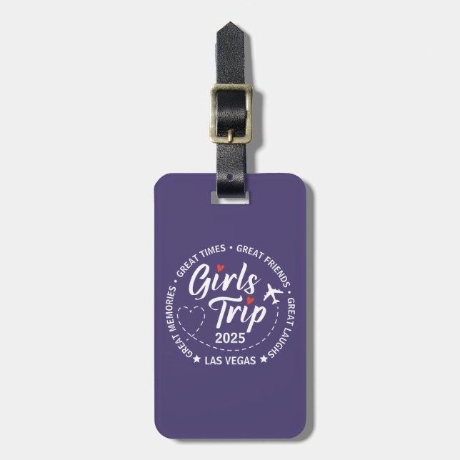 Custom Girls Trip Group Matching Vacation  Luggage Tag (Front Vertical)