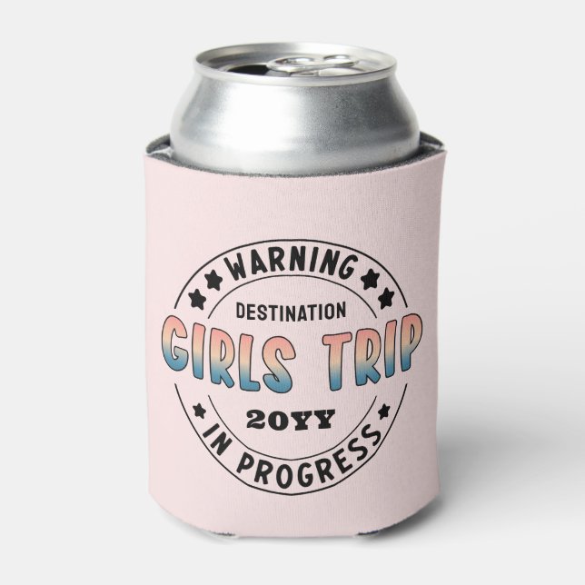 Custom Girls Trip in Progress Gradient Funny Can Cooler (Can Front)