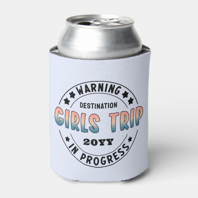 Custom Girls Trip in Progress Gradient Funny Can Cooler (Can Front)