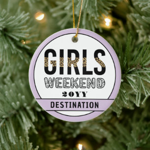 Custom Girls Weekend Girls Trip Vacation Ceramic Tree Decoration