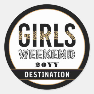 Custom Girls Weekend Girls Trip Vacation Classic Round Sticker