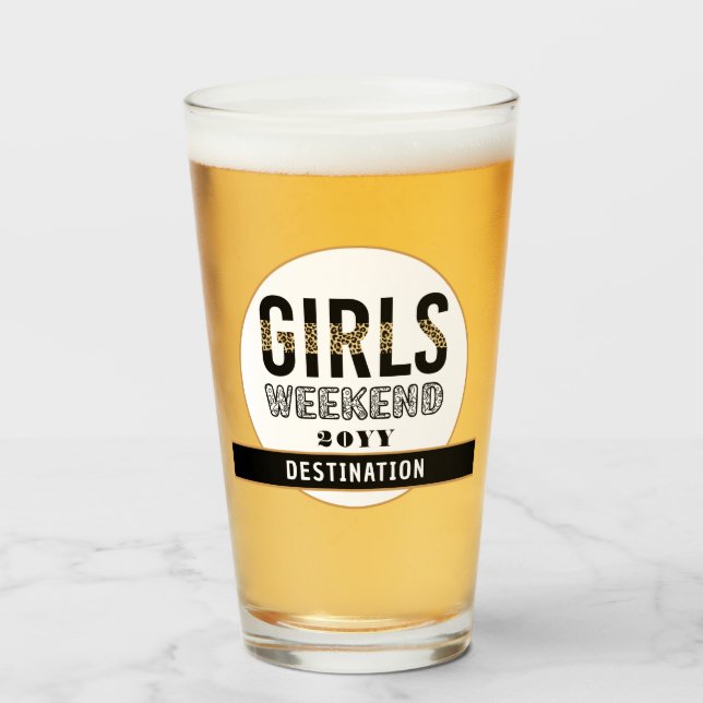 Custom Girls Weekend Girls Trip Vacation Glass (Front Filled)