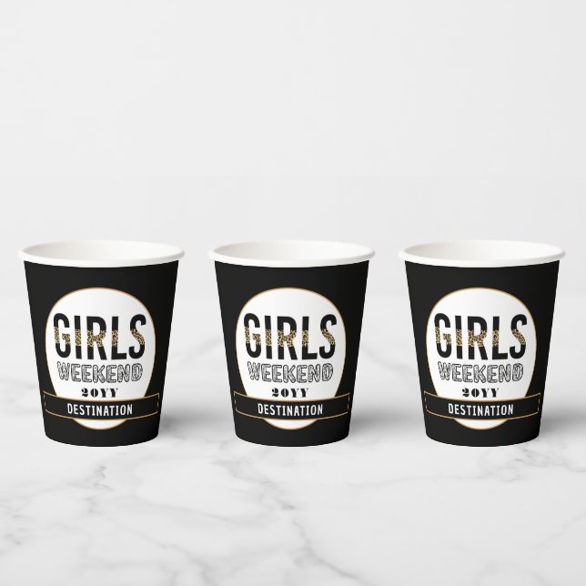 Custom Girls Weekend Girls Trip Vacation Paper Cups (Multi)