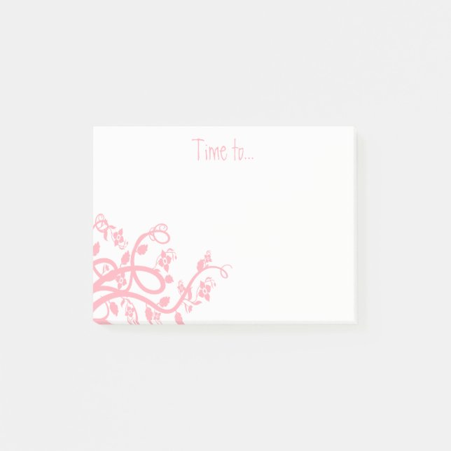 Custom Girly Flowers, Vines Leaves Corner Template Post-it Notes (Front)
