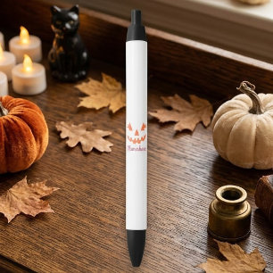 Custom Girly Jack O Lantern Pumpkin Halloween Black Ink Pen