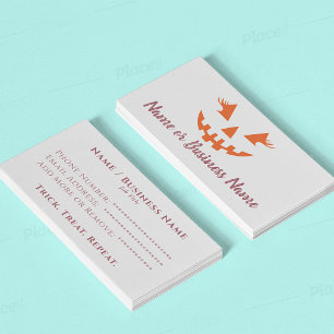 Custom Girly Jack O Lantern Pumpkin Halloween Business Card