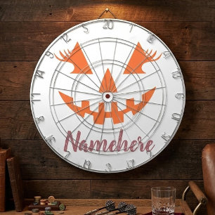 Custom Girly Jack O Lantern Pumpkin Halloween Dartboard