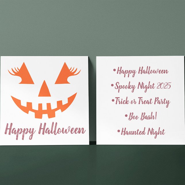 Custom Girly Jack O Lantern Pumpkin Halloween Invitation (Creator Uploaded)