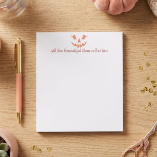 Custom Girly Jack O Lantern Pumpkin Halloween Notepad
