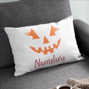 Custom Girly Jack O Lantern Pumpkin Halloween Pillowcase