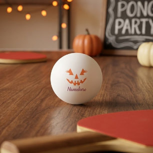 Custom Girly Jack O Lantern Pumpkin Halloween Ping Pong Ball