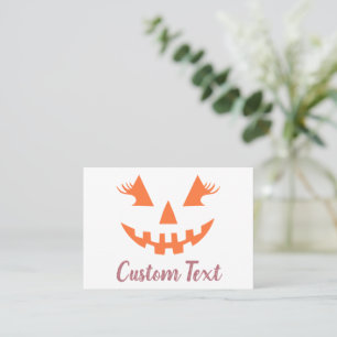 Custom Girly Jack O Lantern Pumpkin Halloween Place Card