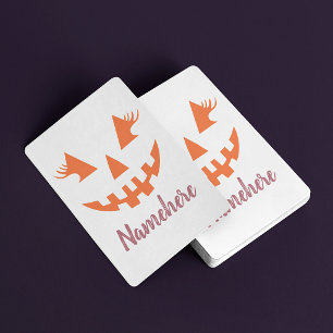 Custom Girly Jack O Lantern Pumpkin Halloween Playing Cards